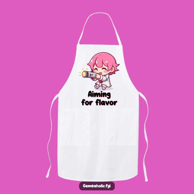 Funny Gamer Apron: Joystick Aiming Character, Glowing Control Kitchen Fun, Unique Funny Gift