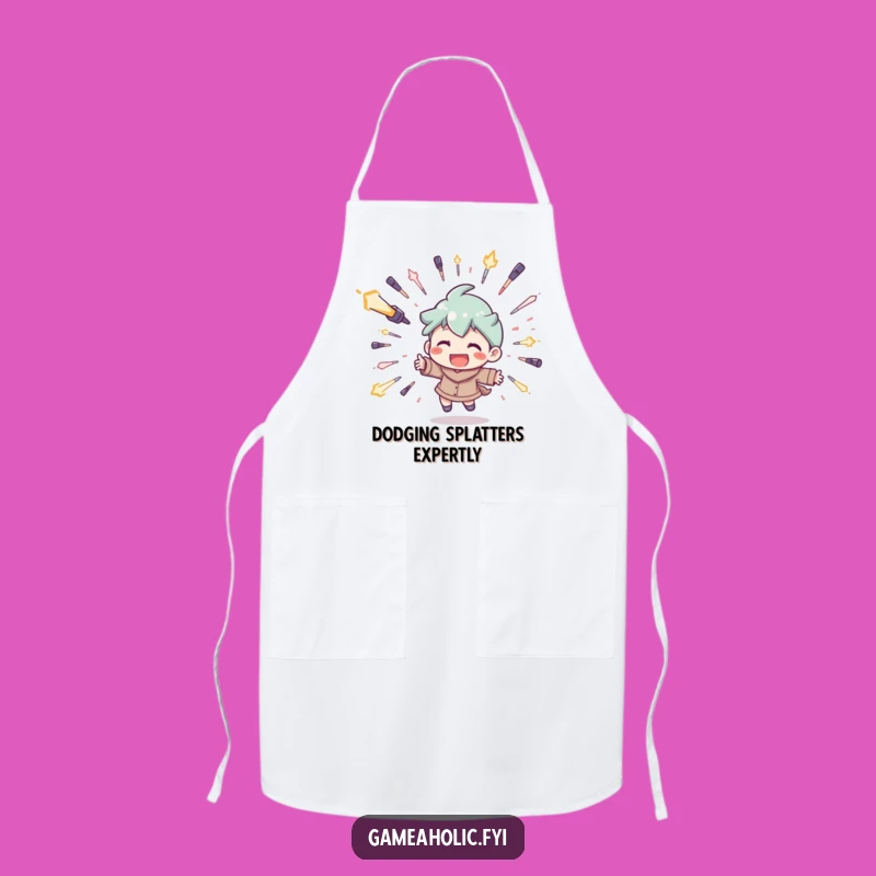 Funny 'Boss Level' Dodging Apron: A Hilarious Gift for Kitchen Warriors!