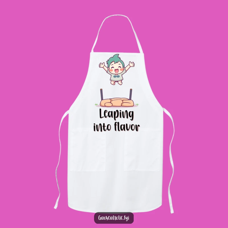 Funny Virtual Athlete Apron: Cook with Courage, Joyful Character Design