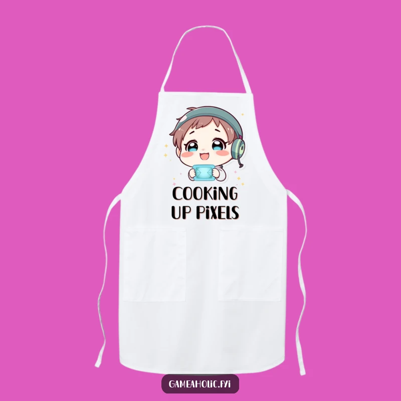 Funny Virtual World Apron: Flashing Screen Fun for Kitchen Adventures