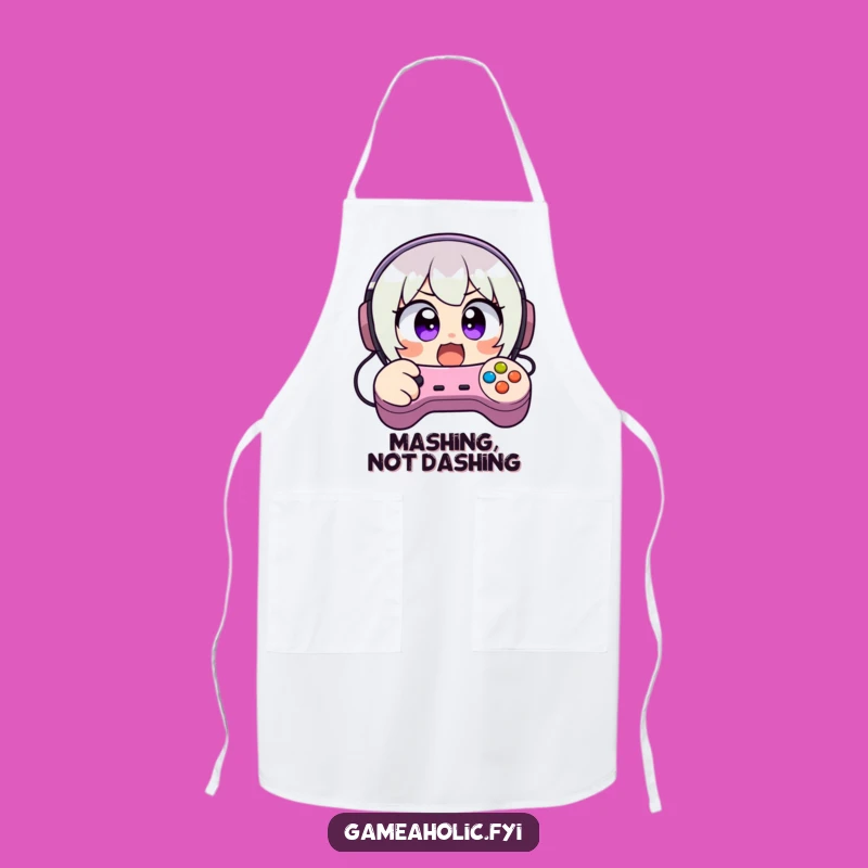 Funny Apron: Gamer Chef Mashing Buttons, Hilarious Kitchen Wear & Funny Gift