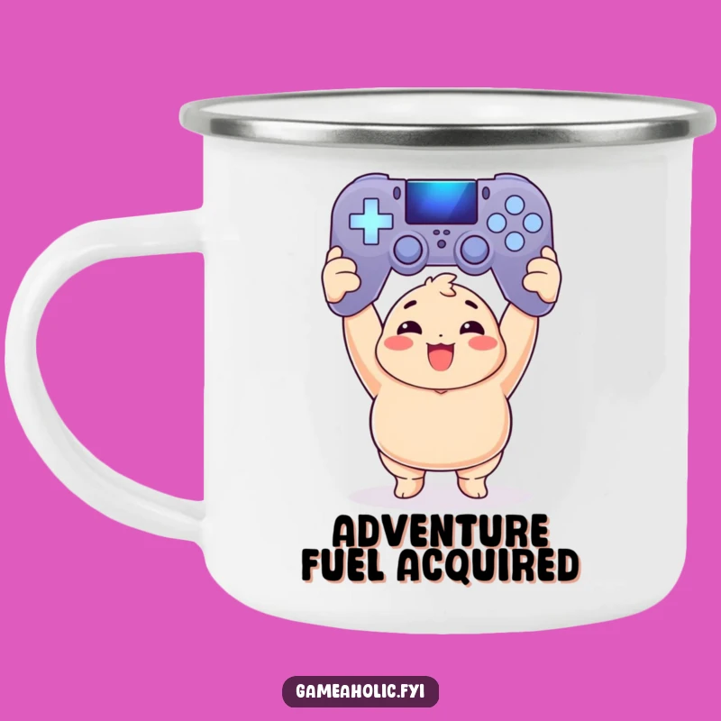 Funny Chubby Gamer Camping Mug: Outdoor Victory, Perfect Funny Gift!
