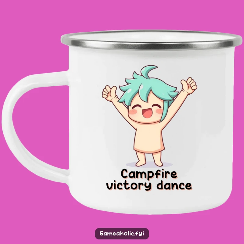 Funny Camping Mug: Victory Dancer On-the-Go, Celebrate Outdoors, Great Funny Gift