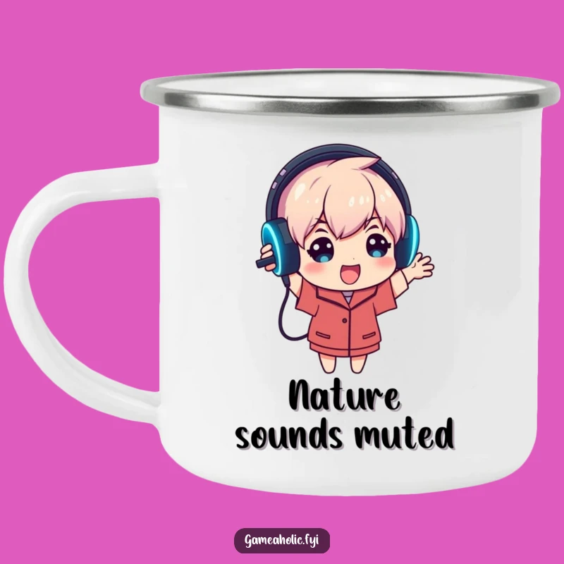 Funny Gamer Headset Camping Mug: Immerse Yourself Anywhere!