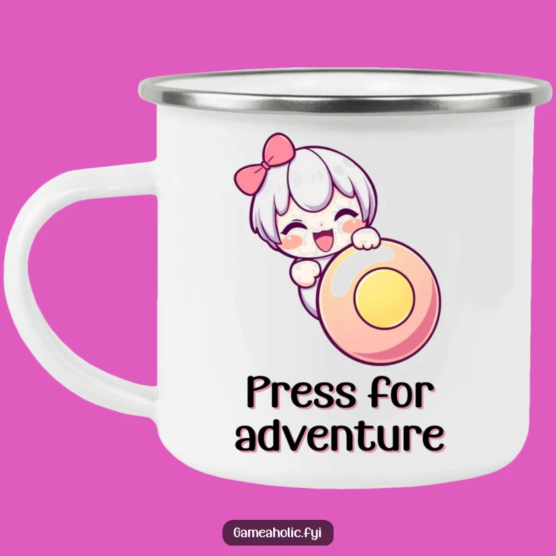 Funny Campfire Button Pusher Mug: Cute Character Outdoor Gift