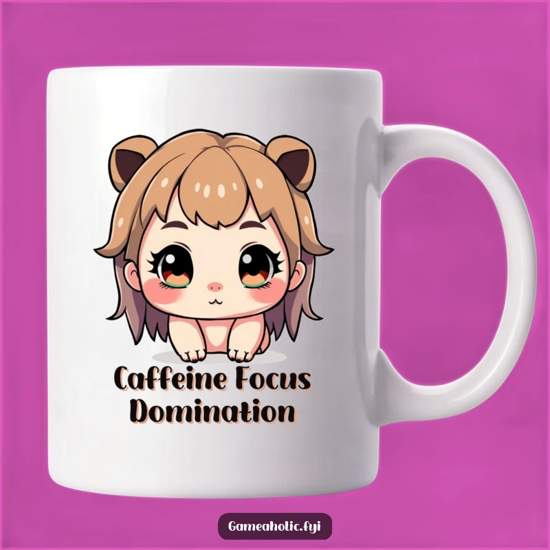 Funny Gamer Mug: Intense Focus Cute Character, Sparkling Eyes, Perfect Gift for Gamers