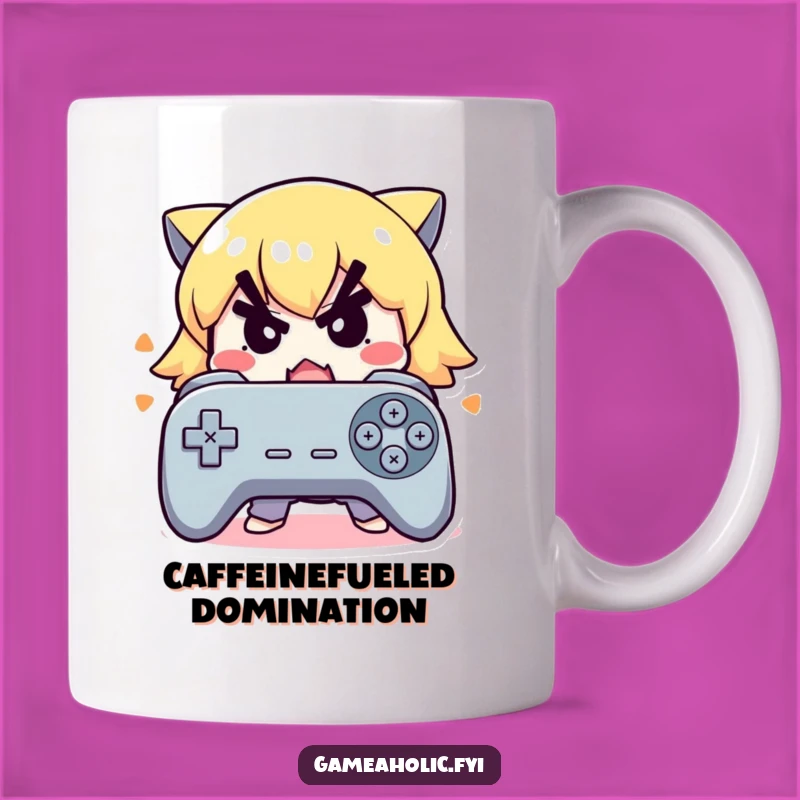 Funny Intense Gamer Mug: Cute Character Frantically Mashing Buttons, Perfect Gift