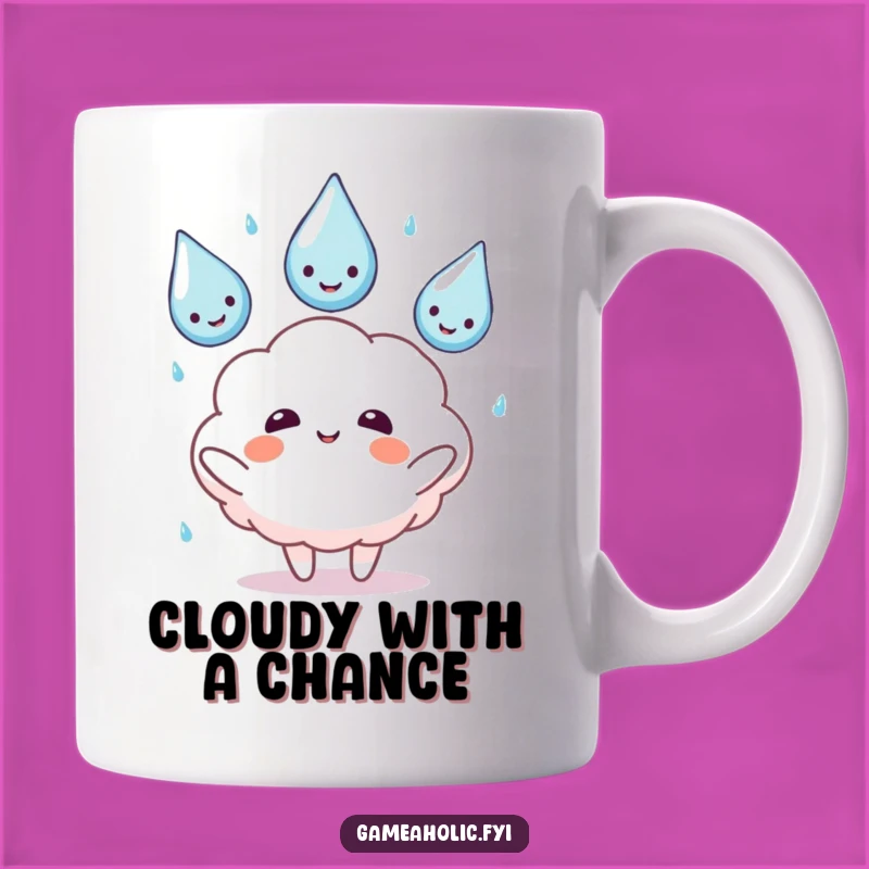 Funny Cloud Juggling Mug - Whimsical Gift for Rainy Day Lovers