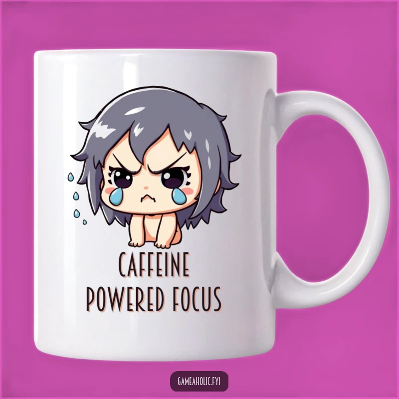Funny Intense Gamer Mug: Focused Player, Sweat Drops Flying, Perfect Funny Gift!
