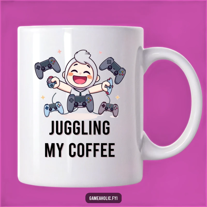 Funny Juggling Gamer Mug: Giggling Character Controller Gift