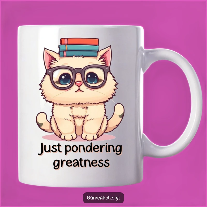 Funny Cat Scholar Mug: Adorable Bookworm Art, Perfect Funny Gift for Nerds!