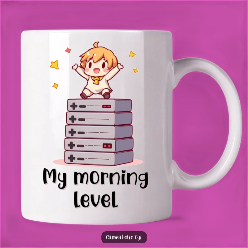 Funny Gamer Mug: Balancing Cartridges, a Joyful & Hilarious Gift!