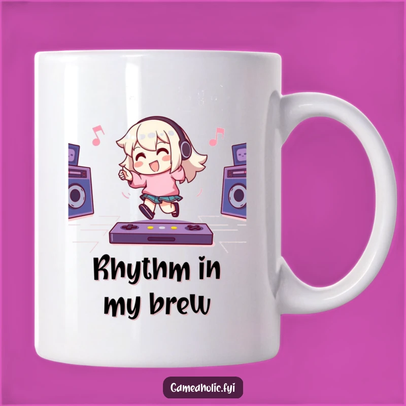 Funny Gamer Mug - Tapping Foot Character, Energetic Game Beat, Perfect Music Gift!