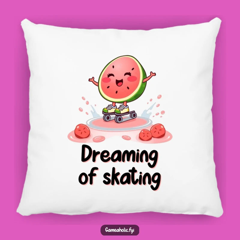 Funny Watermelon Skater Pillow - Cozy Gift for Summer Comfort