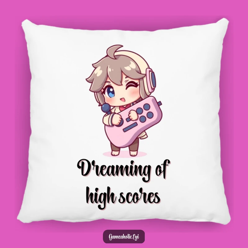 Funny Winking Gamer Pillow - Cozy Character & Joystick Cushion, Hilarious Home Gift!