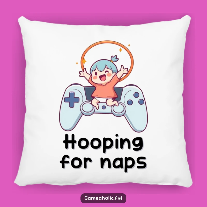 Funny Gamer Leap Pillow - Comfy Controller Hoop Dreaming Gift