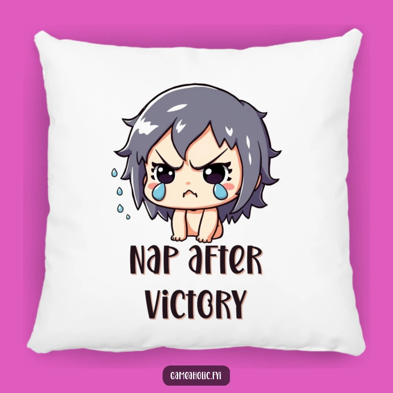 Funny Intense Gamer Pillow: Cozy Focus, Sweat Drops, Perfect Funny Gift!