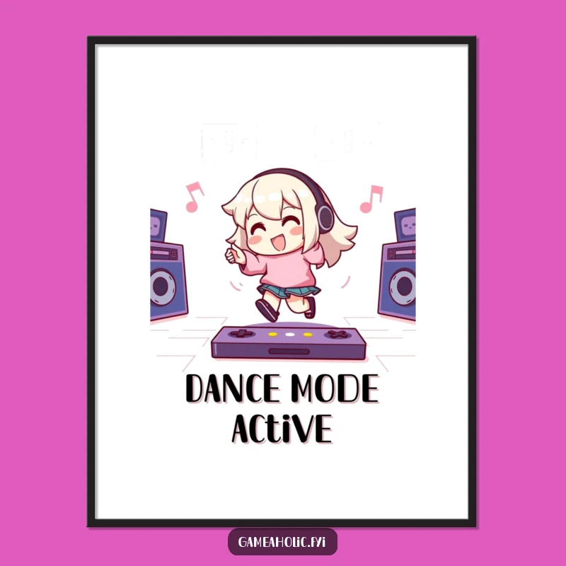 Funny Gamer Art Print - Tapping Foot Character, Energetic Beats, Instant Music Decor!