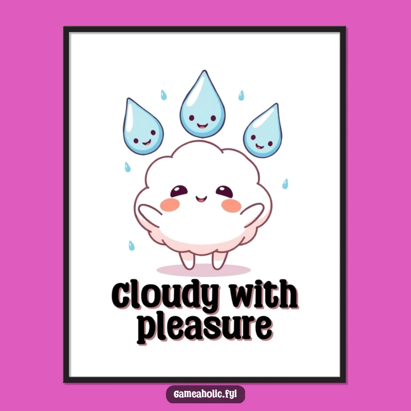 Funny Cloud Juggling Digital Art - Instant Gift for Whimsical Decor