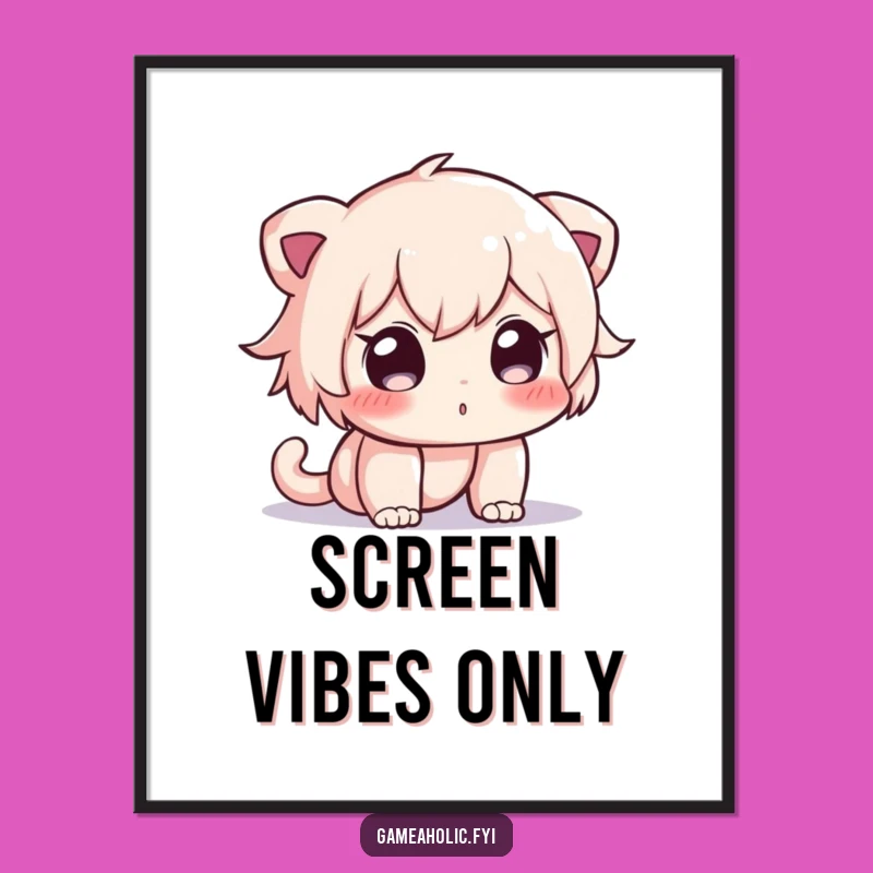 Funny Curious Character Screen Digital Print: Instant Humor for Your Space