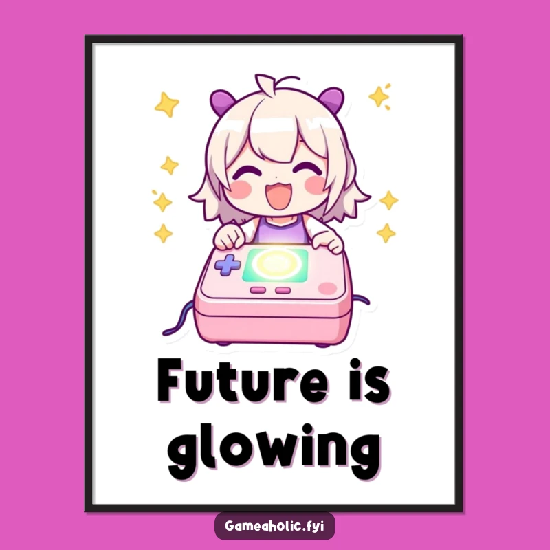 Funny Power Up Digital Art - Happy Console Charging Print