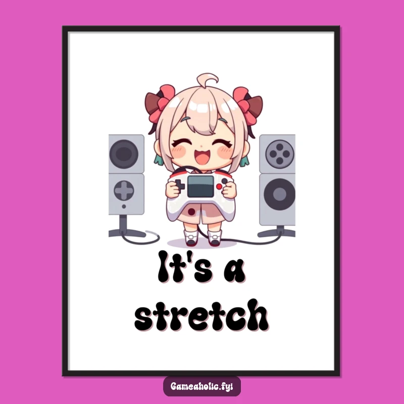 Funny Tiny Controller Digital Art - Gleeful Oversized Joy Print