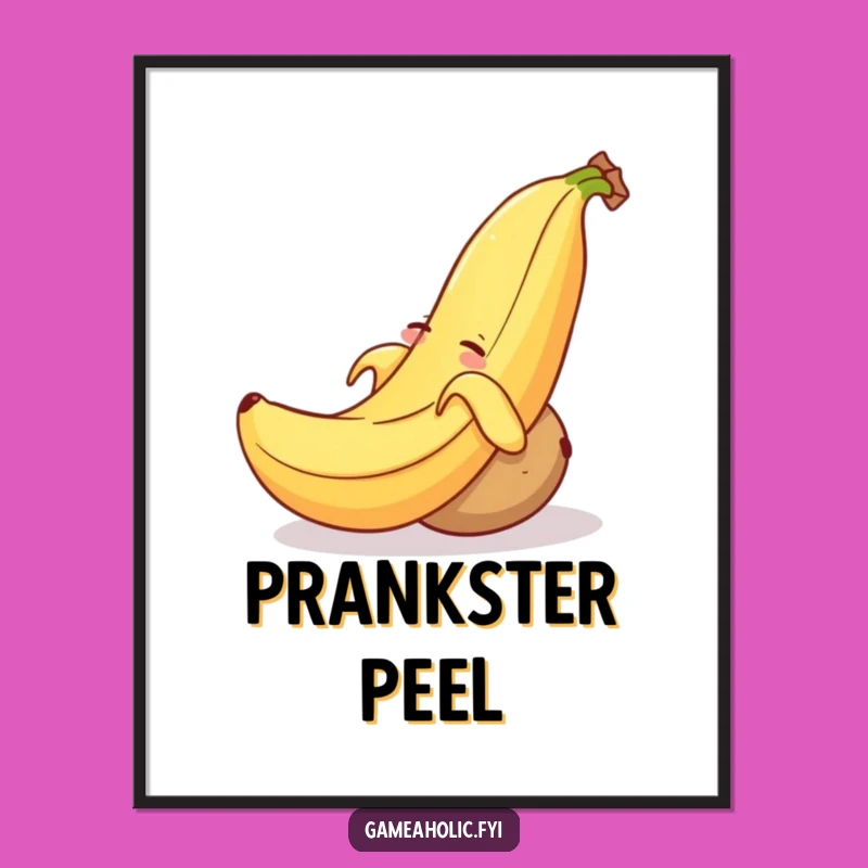 Funny Banana Peel Potato Digital Art: Instant Slapstick Decor, Perfect for a Laugh!