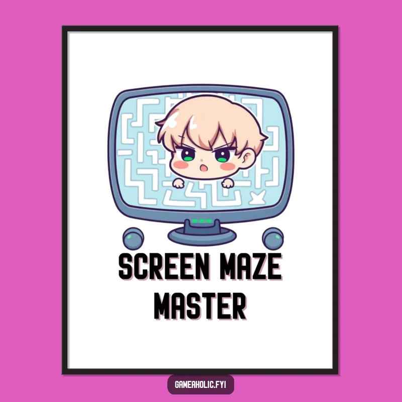 Funny 'Maze Mastermind' Digital Print: Hilarious Gift for Focused Decor!