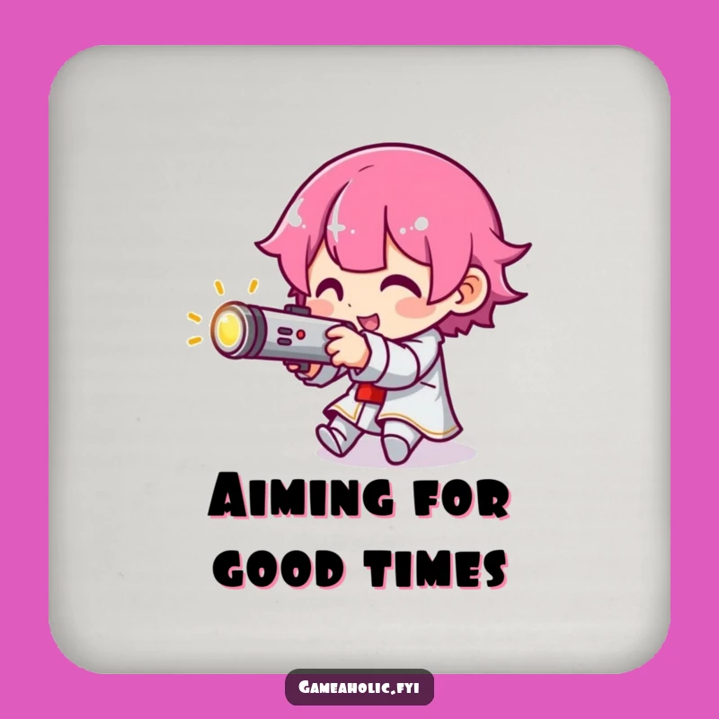 Funny Gamer Coaster: Aiming Joystick Character, Glowing Control Drink Protection, Small Funny Gift