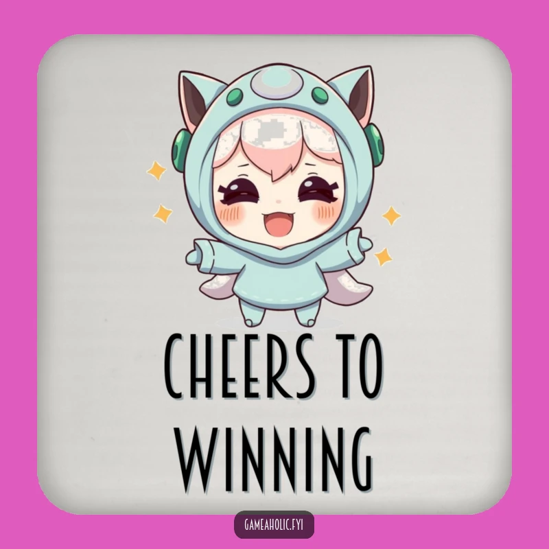 Funny 'Cheers to Victory' Coaster: A Humorous Gift for Table Protection!