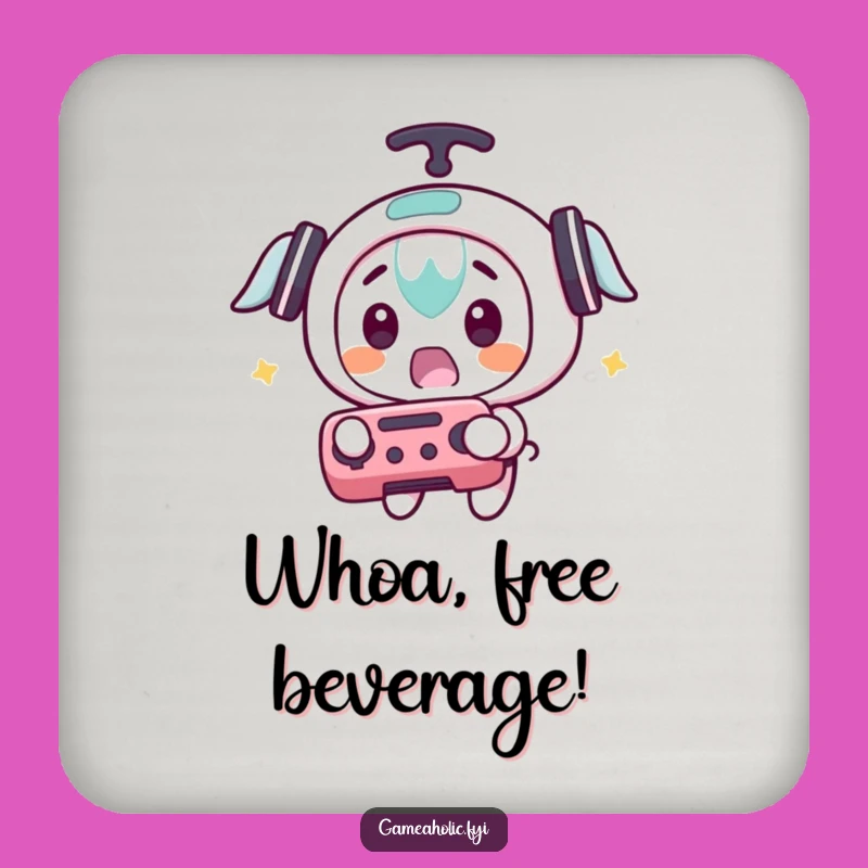 Funny Gamer Coaster: Surprised Controller Catch, Flying Game Drink Protection, Small Funny Gift