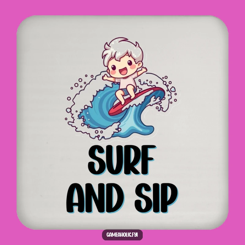 Funny Pixel Wave Coaster: Protect Surfaces with Retro Gaming Humor Gift