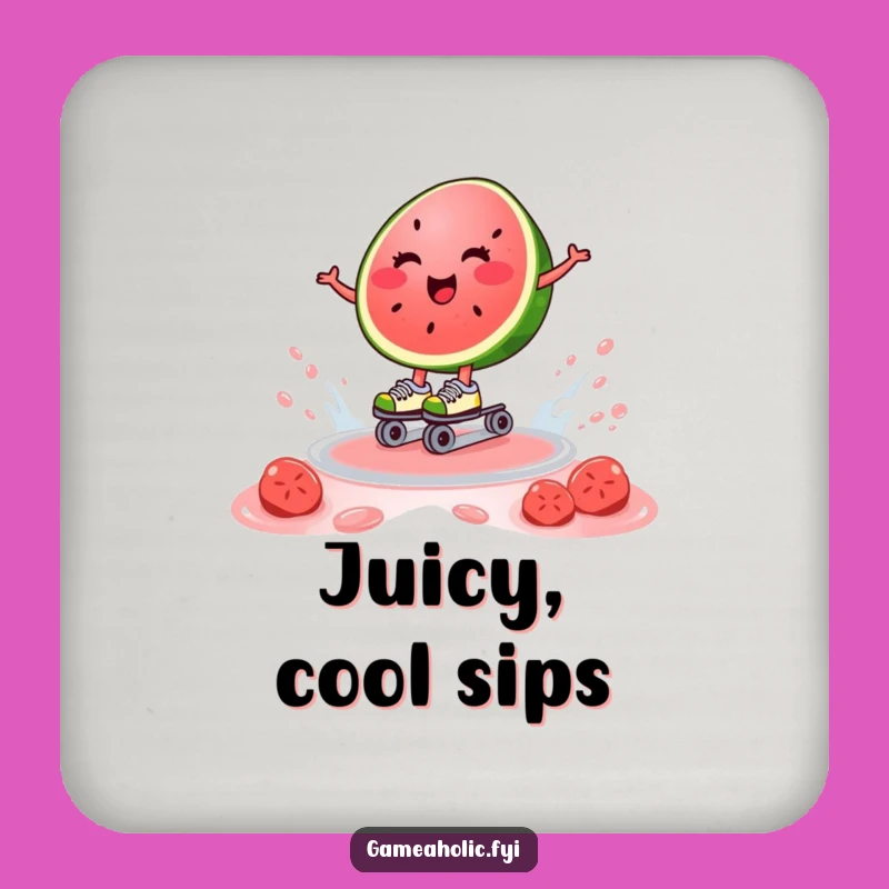 Funny Watermelon Skater Coaster - Whimsical Gift for Summer Tables