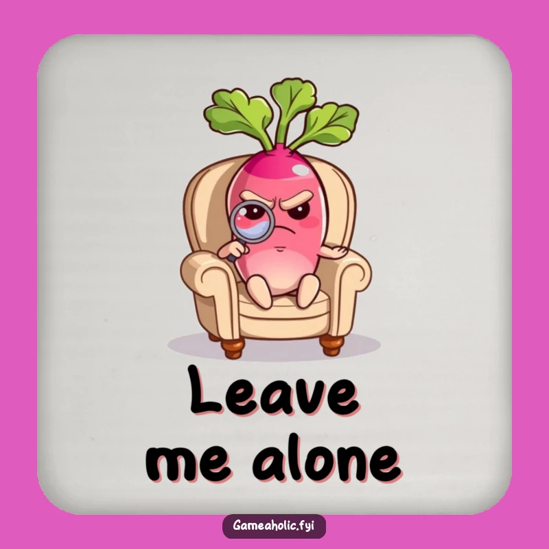 Funny Grumpy Radish Coaster: Protect Surfaces with Veggie Sass, Unique Gift!