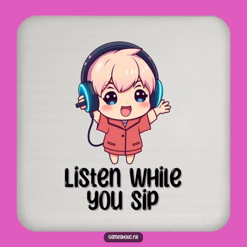 Funny Gamer Headset Coaster: Protect Surfaces with Audio Flair
