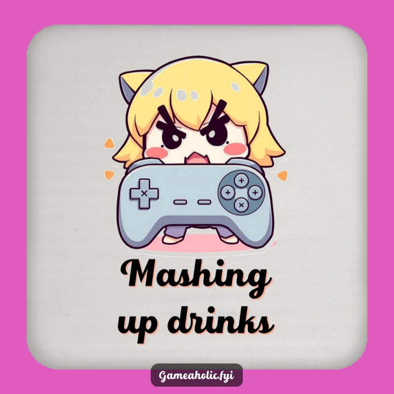 Funny Intense Gamer Coaster: Protect Surfaces with Focus, Humorous Gift Idea