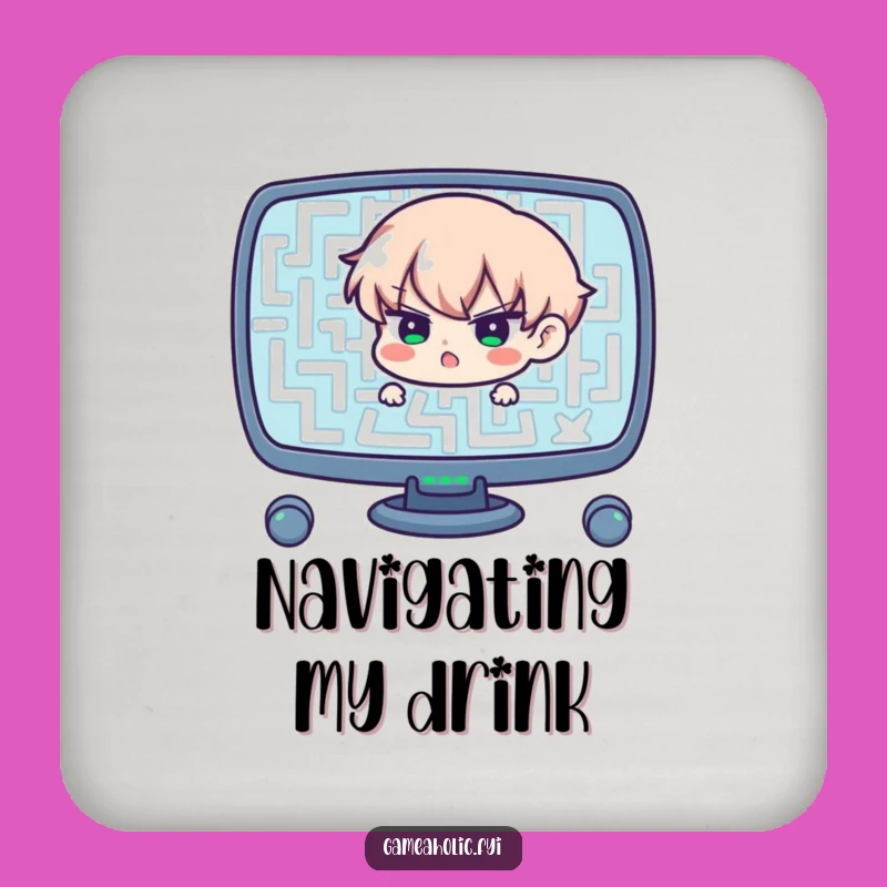 Funny 'Solution Seeker' Coaster: A Humorous Gift for Table Protection!