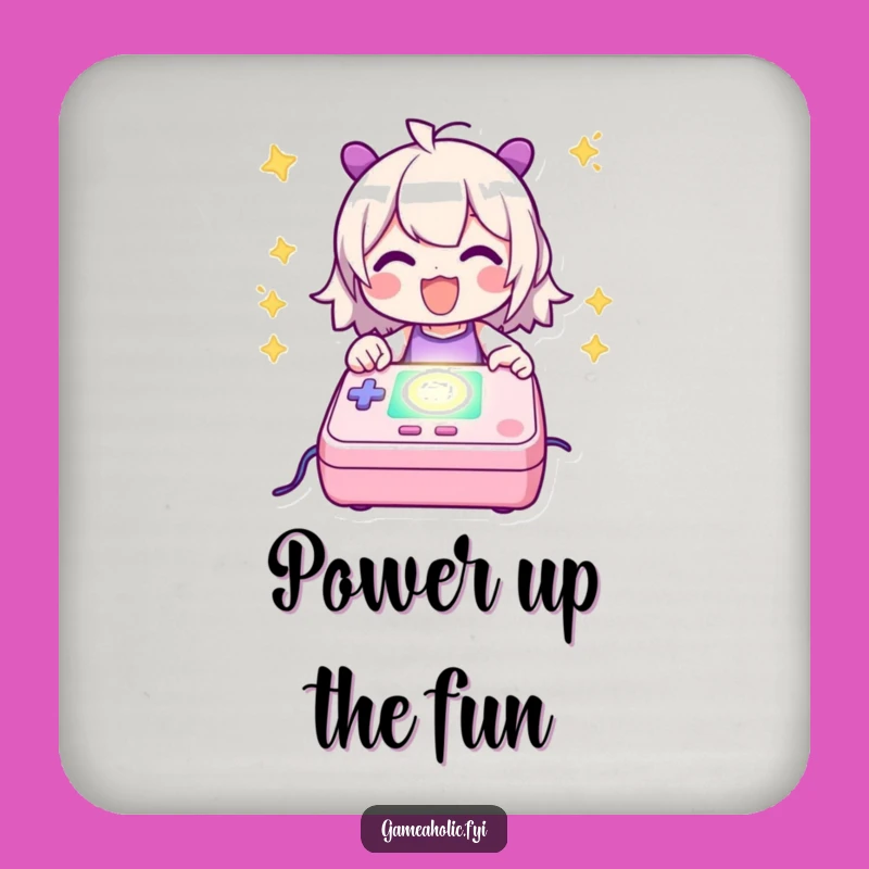 Funny Power Up Coaster - Protect Surfaces Console Charging Style