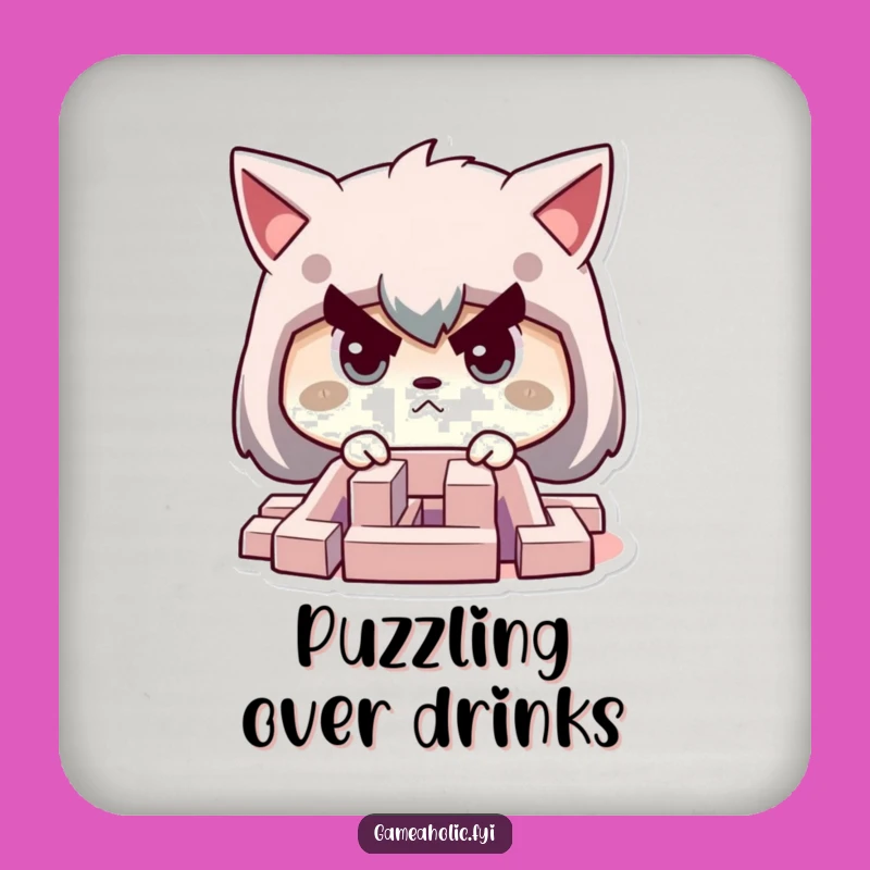 Funny Mindful Coaster: Determined Character in Maze, Protects Surfaces with Focus