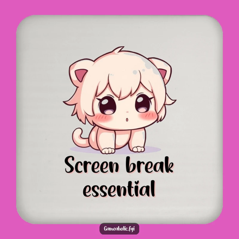 Funny Curious Character Screen Coaster: Protect Surfaces with Digital Wit