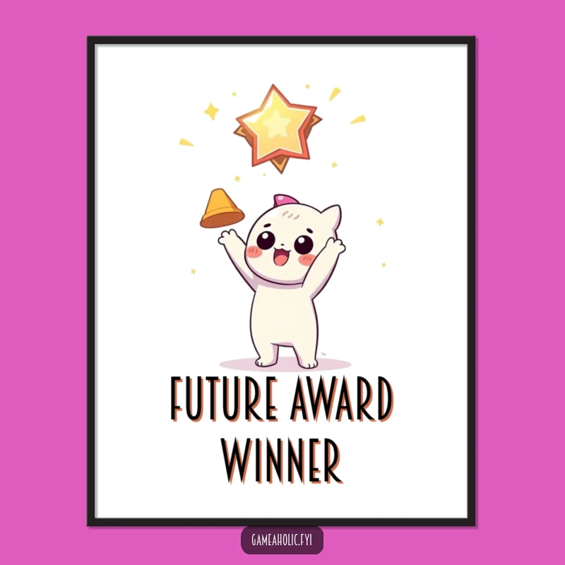 Funny Achiever Poster: Virtual Award Art for Ambitious Spaces