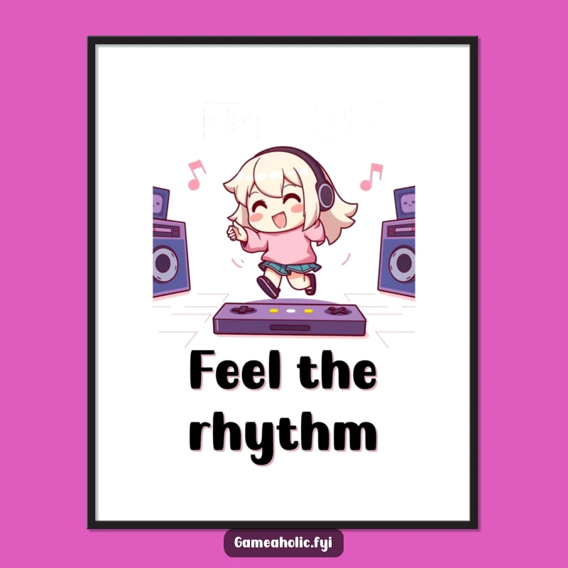 Funny Gamer Poster - Tapping Foot Character, Energetic Beats, Hilarious Wall Art Gift!