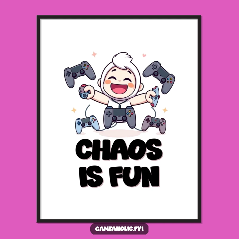 Funny Juggling Gamer Poster: Giggling Character Game Art Gift