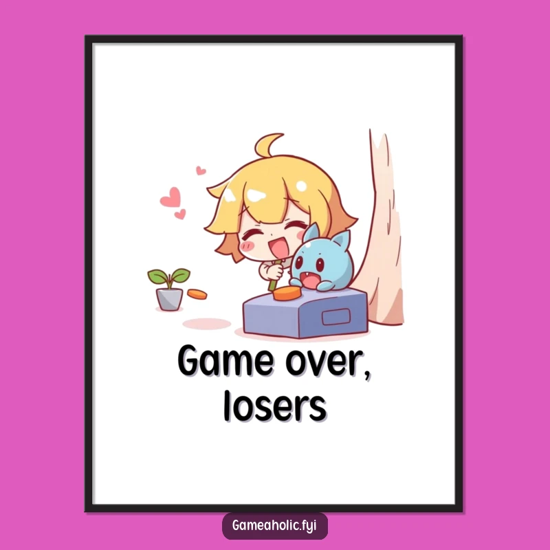 Funny Poster: Giggling Character's Game Chase Scene, Hilarious Wall Art Gift