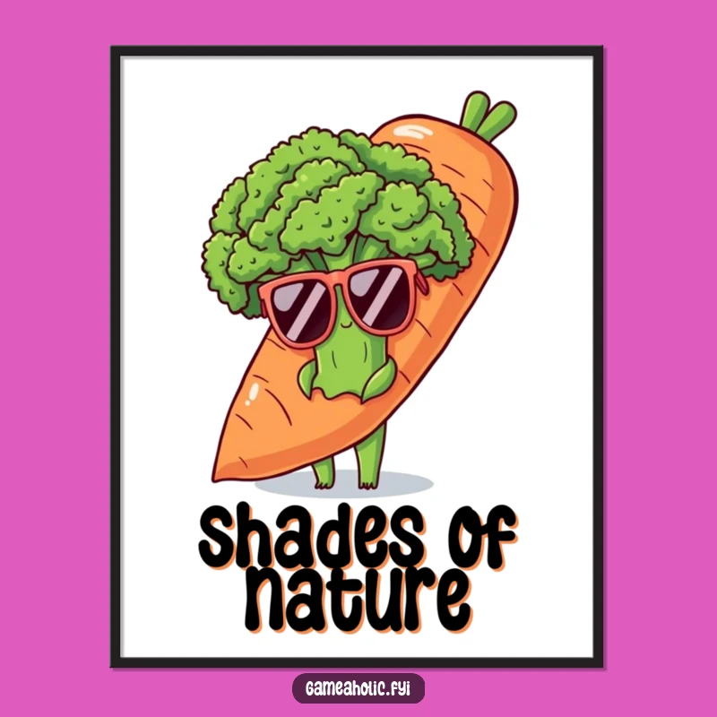 Funny Shy Broccoli Art Print - Whimsical Gift for Kitchen Decor