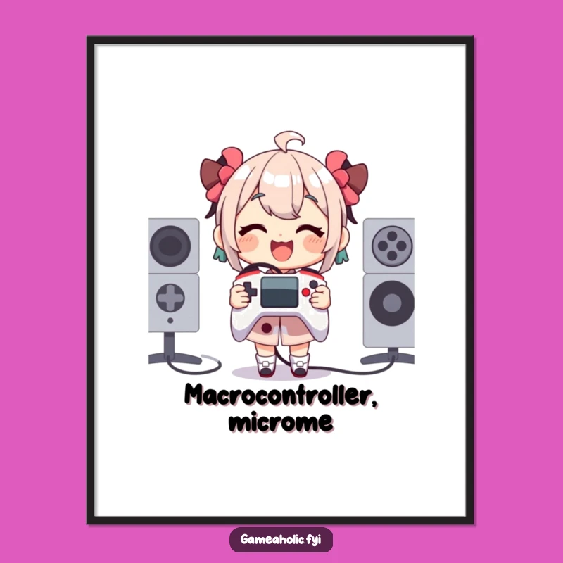 Funny Tiny Controller Poster - Gleeful Gamer Oversized Joy Art