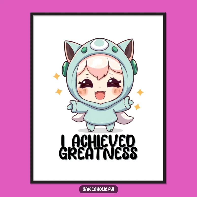 Funny Winning Moment Poster: Hilarious Gift for a Game-Themed Room!