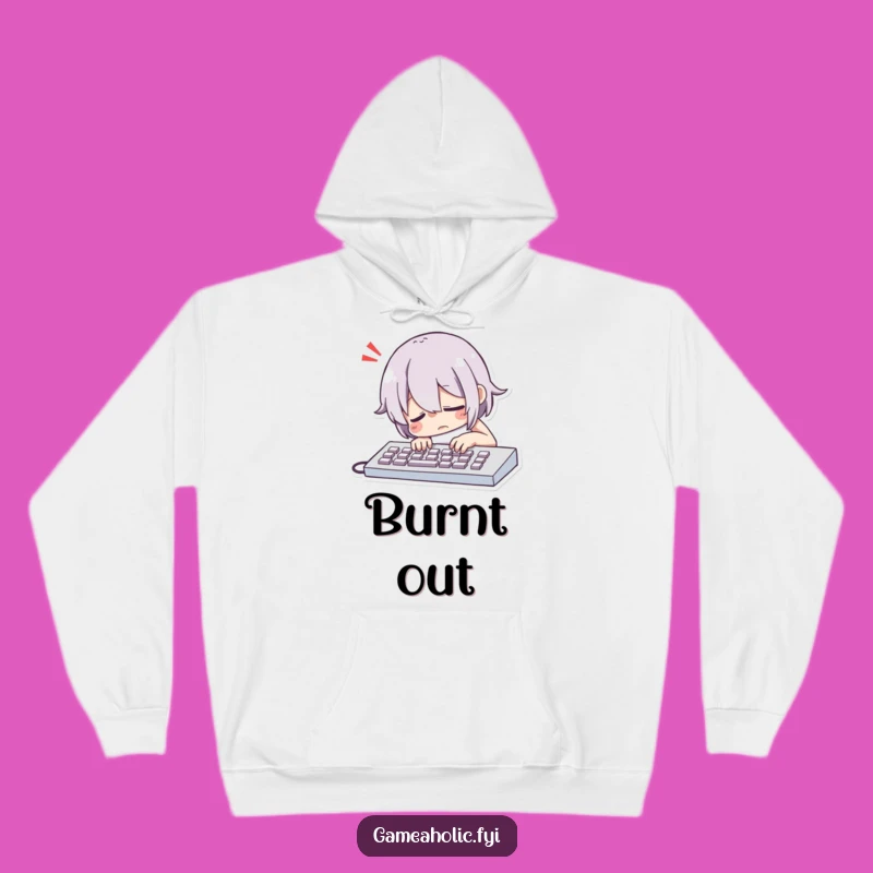 Cozy Funny Slumped Over Keyboard Hoodie: Warmth for Weary Souls