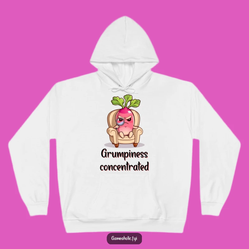 Cozy Funny Grumpy Radish Hoodie: Stay Warm with Rooted Grumpiness, Ideal Gift!