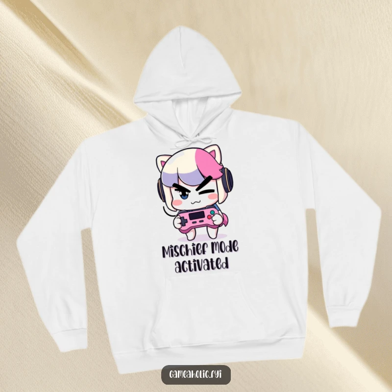 Funny Winking Controller Hoodie: A warm, hooded sweatshirt with a mischievous character winking while holding a gaming controller.
